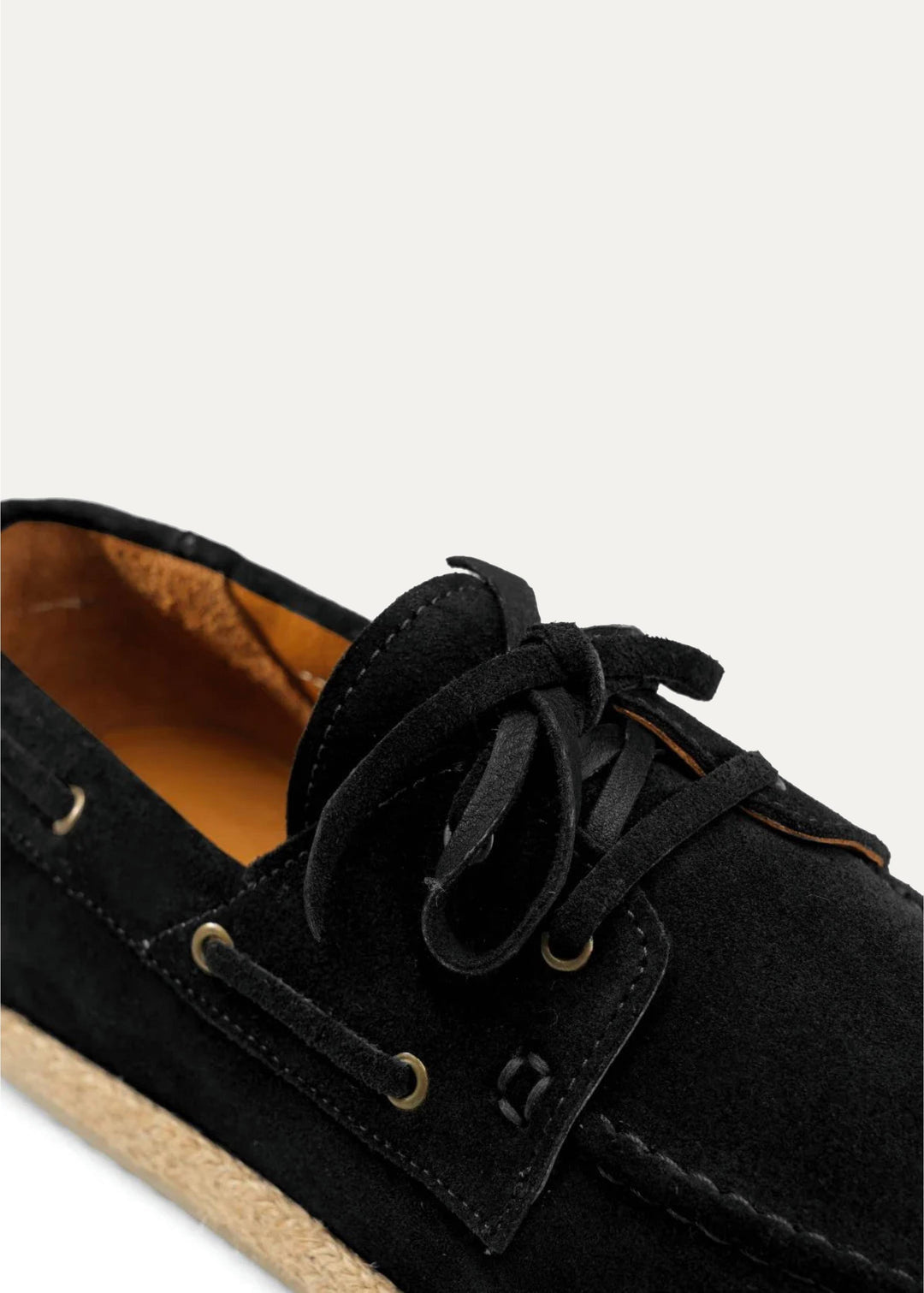 Achilles | Suede Espadrille Boat  - Suede Black