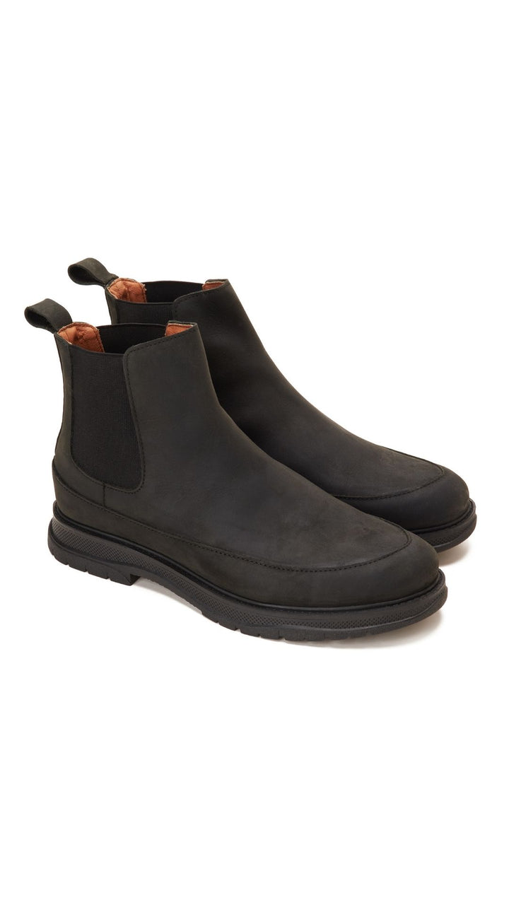 Dual Genuine Leather Chelsea Boots | Black