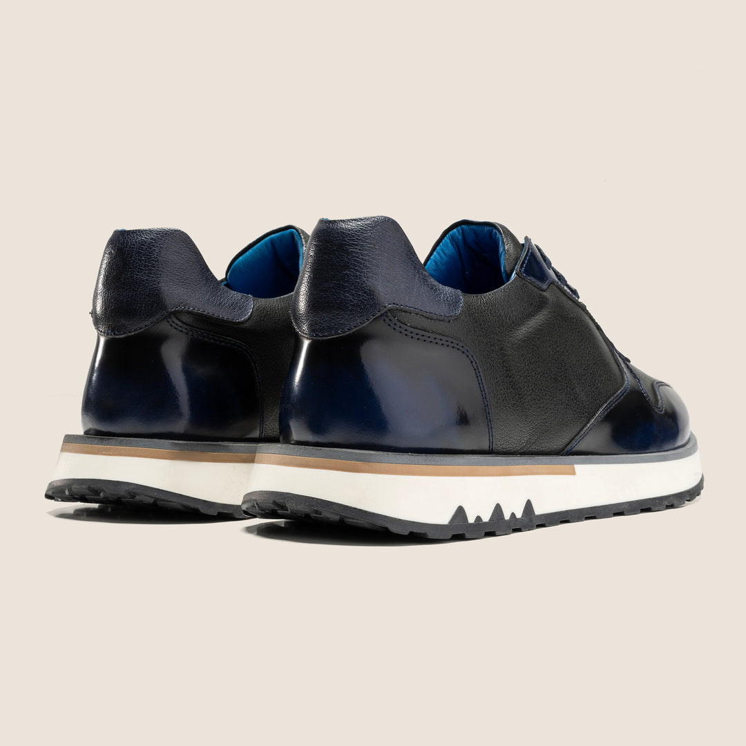 Achilles Beast | Duo Genuine Leather Ultimate Durable Sneakers - Black X Navy