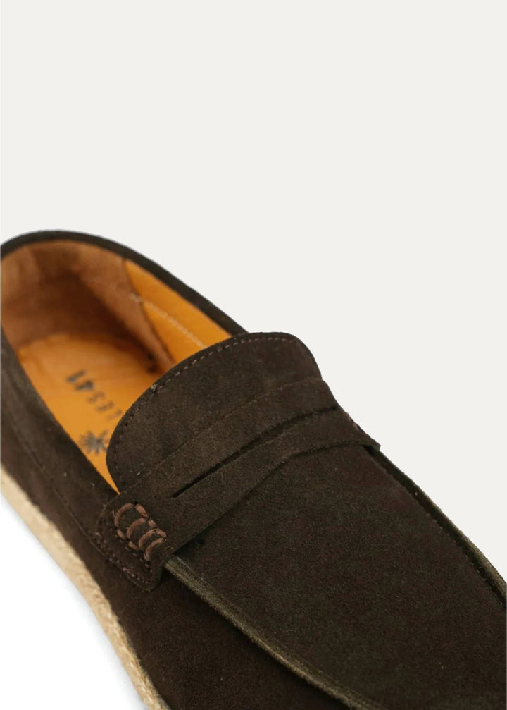 Achilles | PENNY STRAP ESPADRILLES - Suede Brown