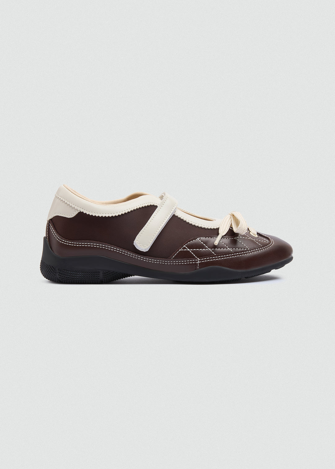 Retro Mary Jane Sneakers Velcro - Brown