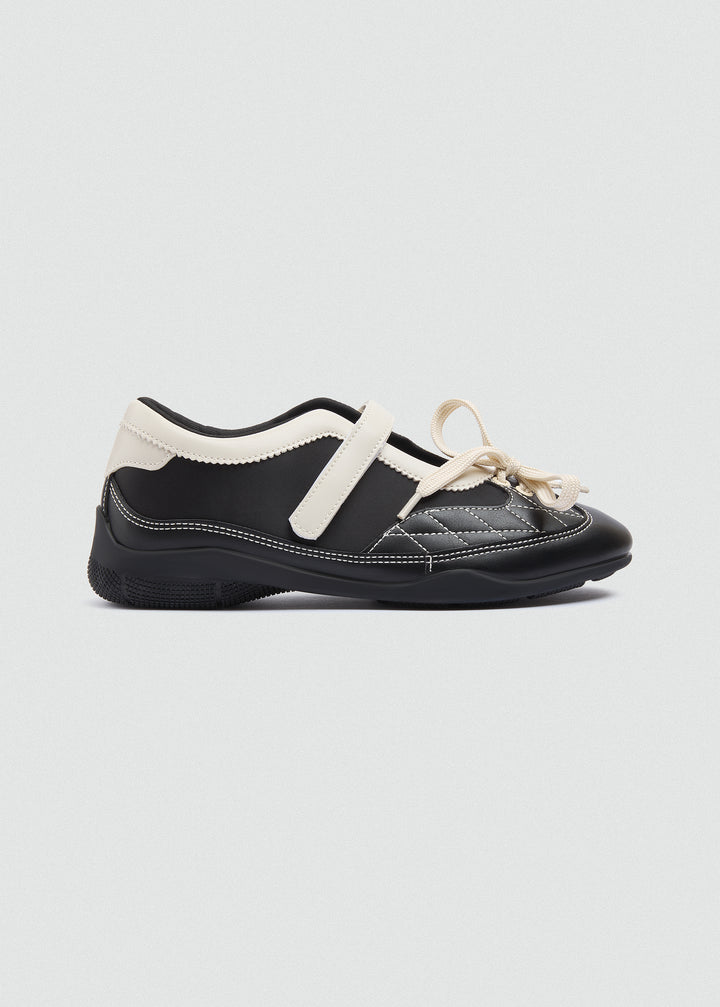 Retro Mary Jane Sneakers Velcro - Black