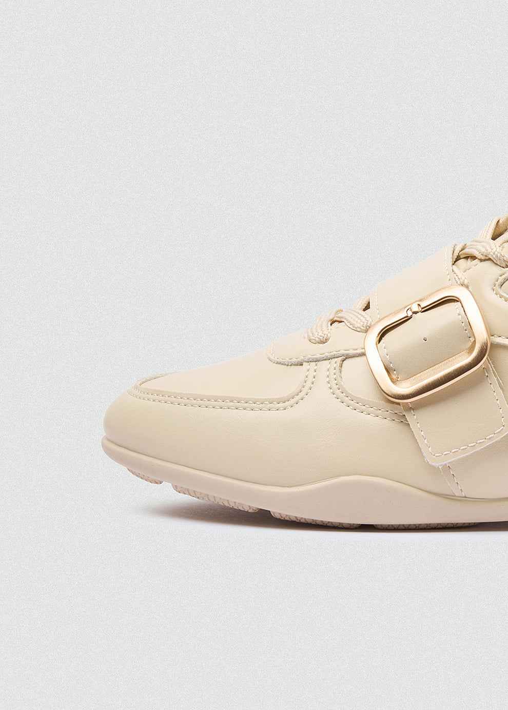Sneakers Gold Buckle Strap - Beige