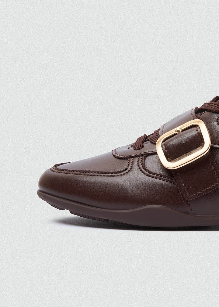 Sneakers Gold Buckle Strap - Brown