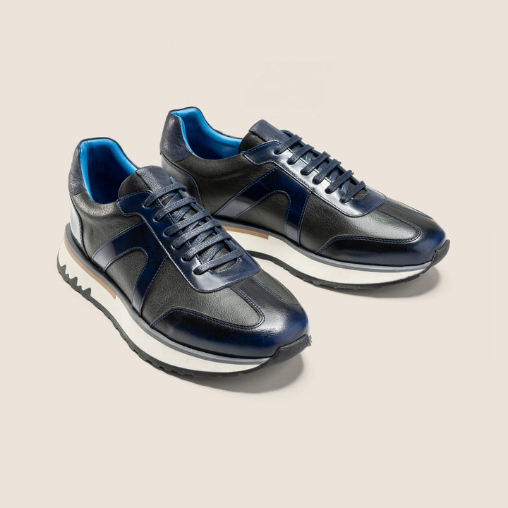 Achilles Beast | Duo Genuine Leather Ultimate Durable Sneakers - Blue X Black