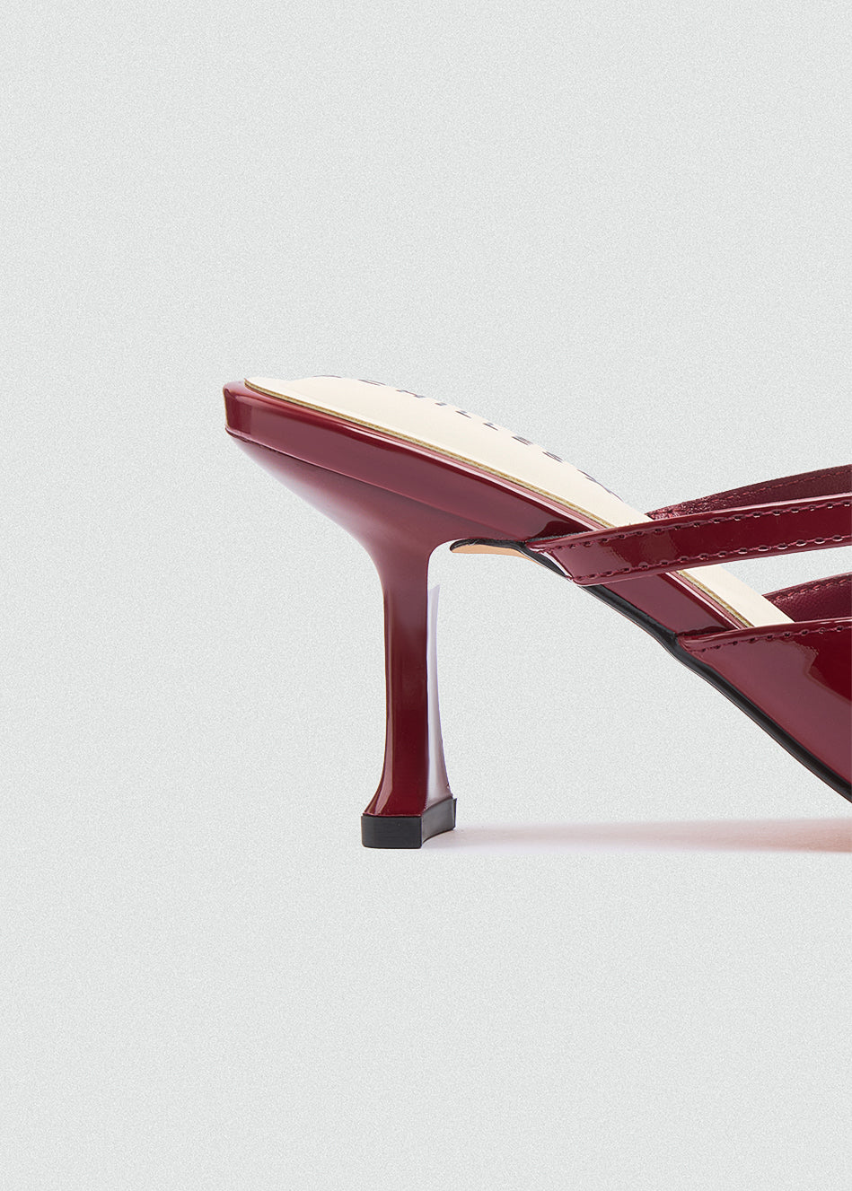 Strappy Bow Kitten Heel Mules - Maroon