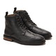 Nappa Brogue Genuine Leather Half Boots | Black