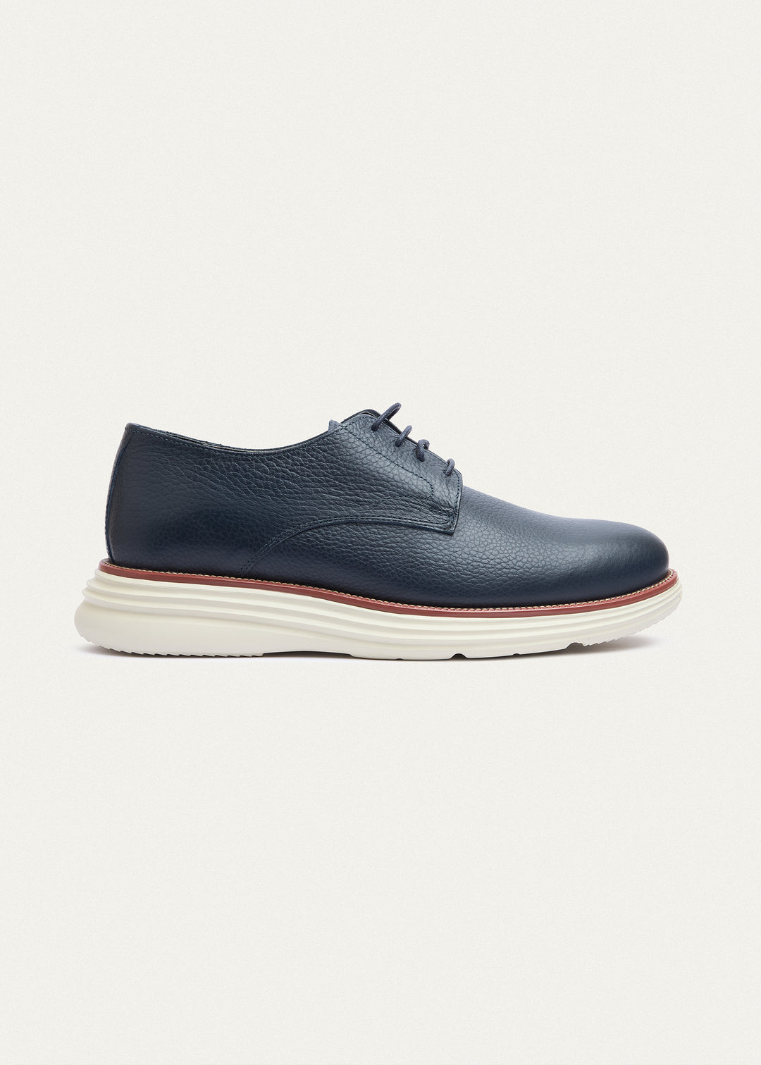 Classic Plain-Toe Derby - Textured Navy Blue