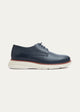 Classic Plain-Toe Derby - Textured Navy Blue