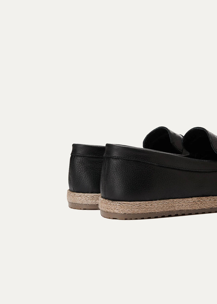 Leather PENNY STRAP ESPADRILLES | Black