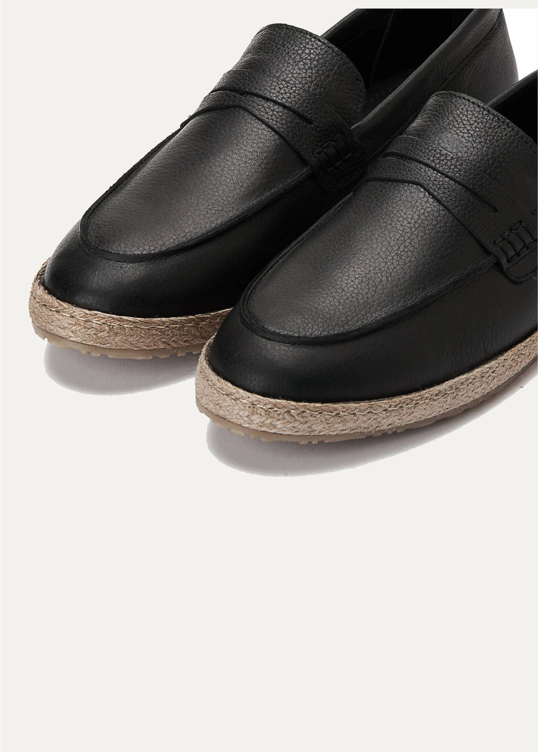 Achilles | Leather PENNY STRAP ESPADRILLES - Black