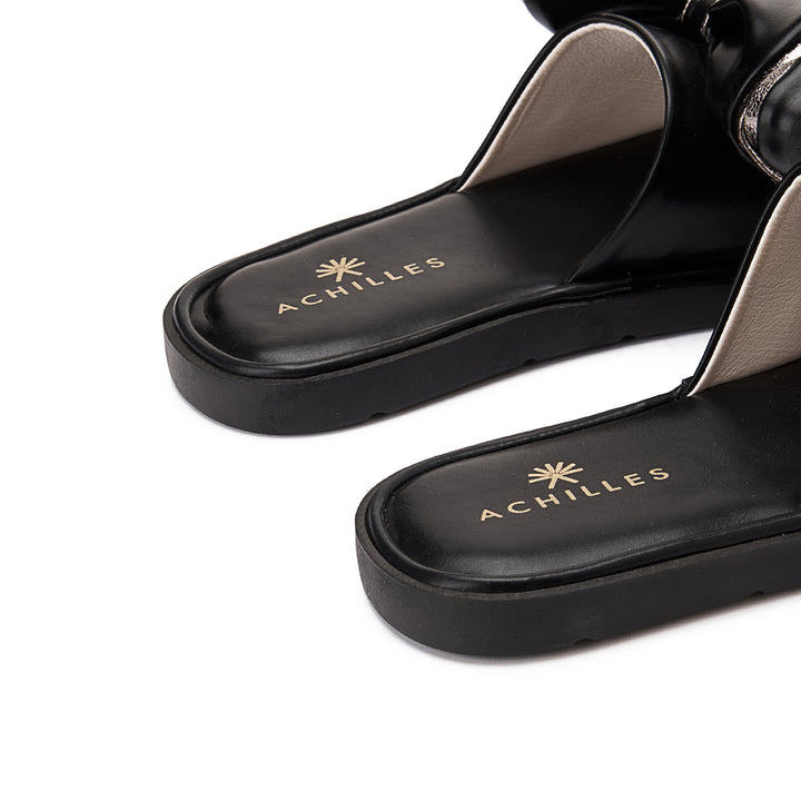 Achilles Women's Bow Tie Slides - Black