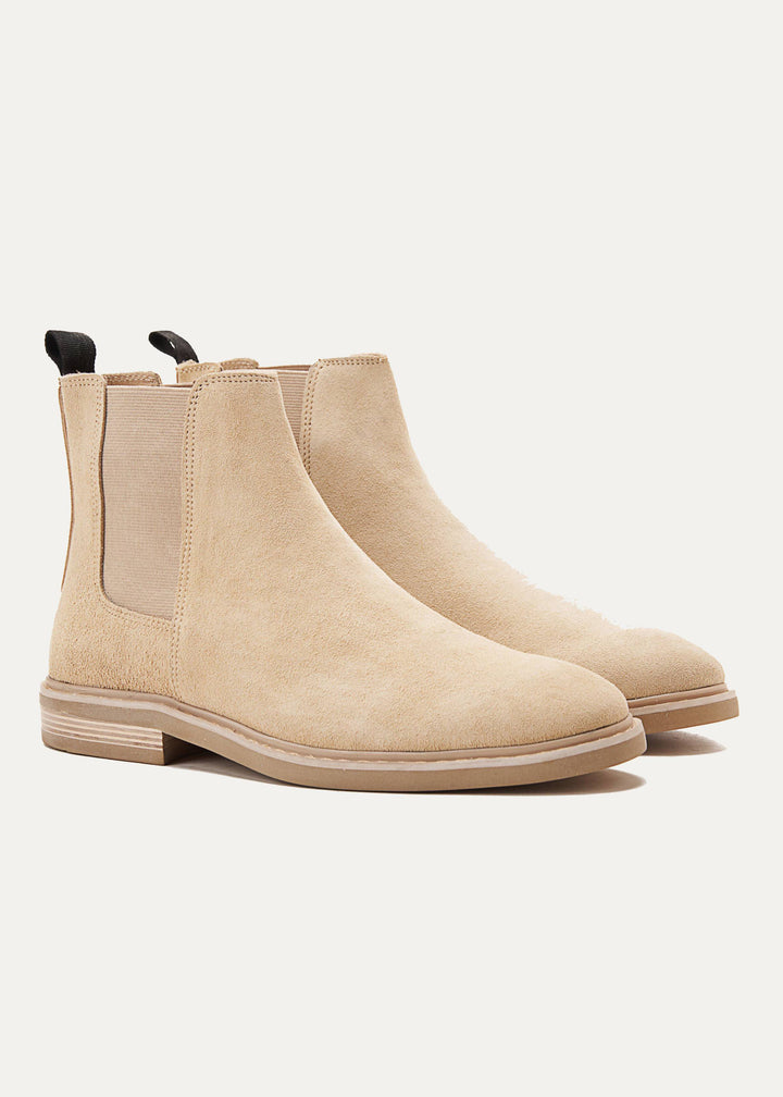 Achilles Signature Premium Suede Chelsea Boots - Beige