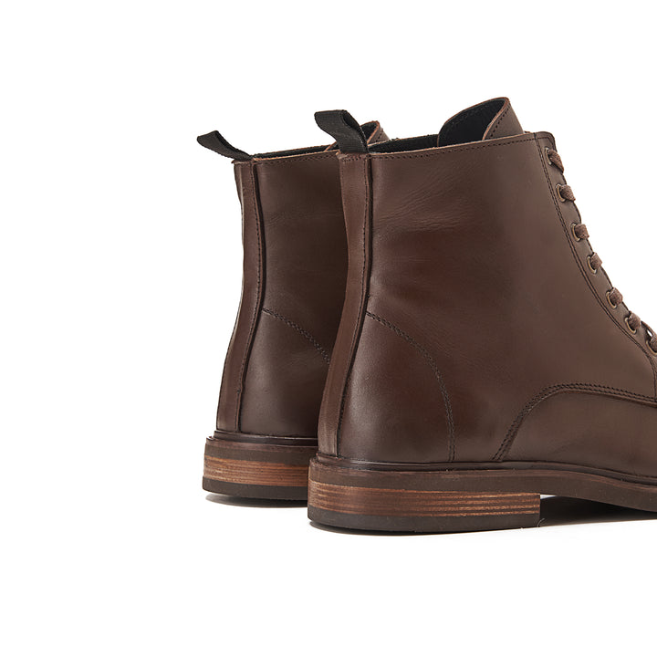 Leather Lace Up Genuine Leather Half Boots | Brown