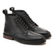 MOC TOE Nappa BLACE UP GENUINE LEATHER HALF BOOTS | BLACK
