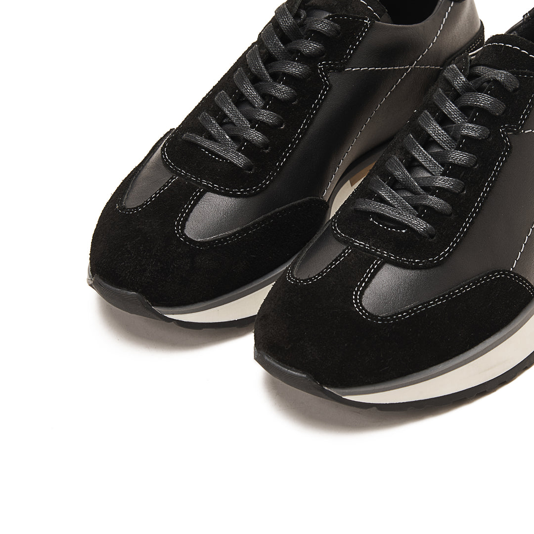 Achilles Pro - Genuine Suede X Leather Sneakers - Black
