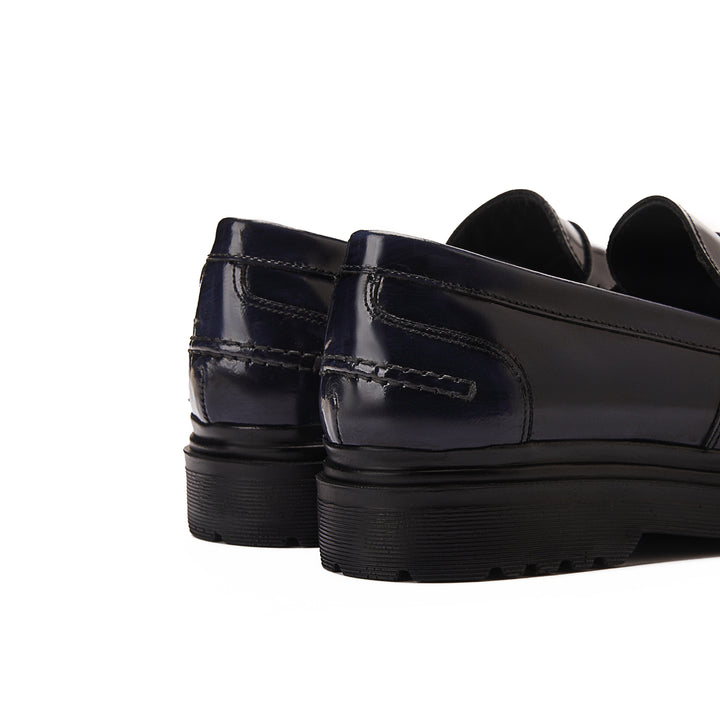 Achilles Chunky Penny Loafers - Dark Blue