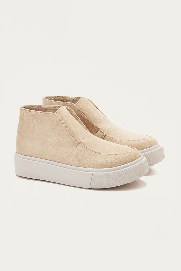 Women Quality Suede Ankle Sneakers | Beige