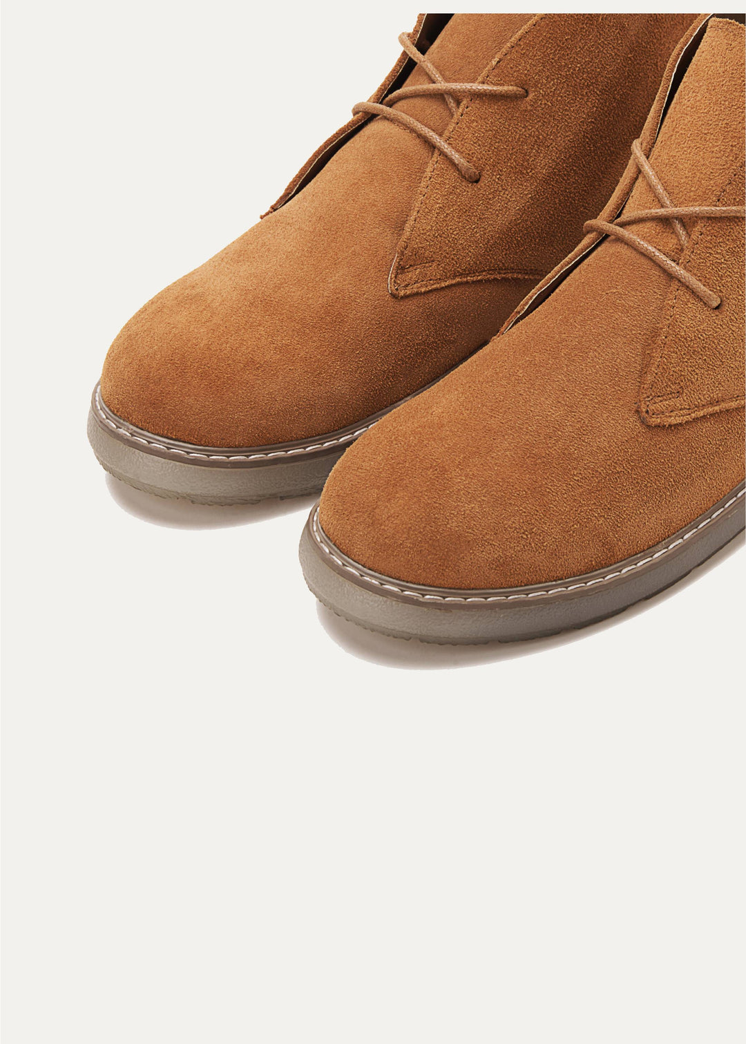 Achilles Split Suede Desert Boots Plain Toe For Men - Light-Brown