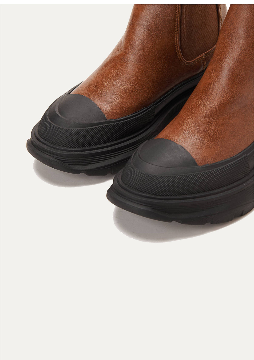 Women Double Layer Chelsea Boots - Brown