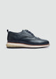 Wingtip Brogue Lace-Up - Textured Navy Blue