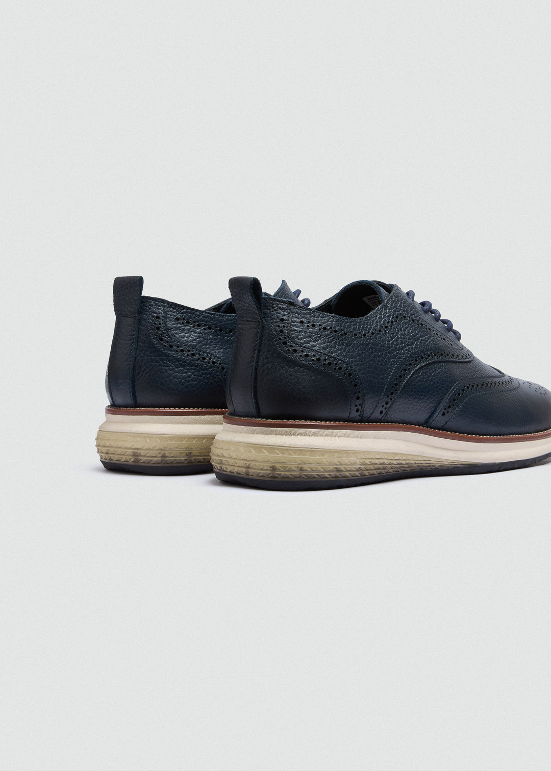 Wingtip Brogue Lace-Up - Textured Navy Blue