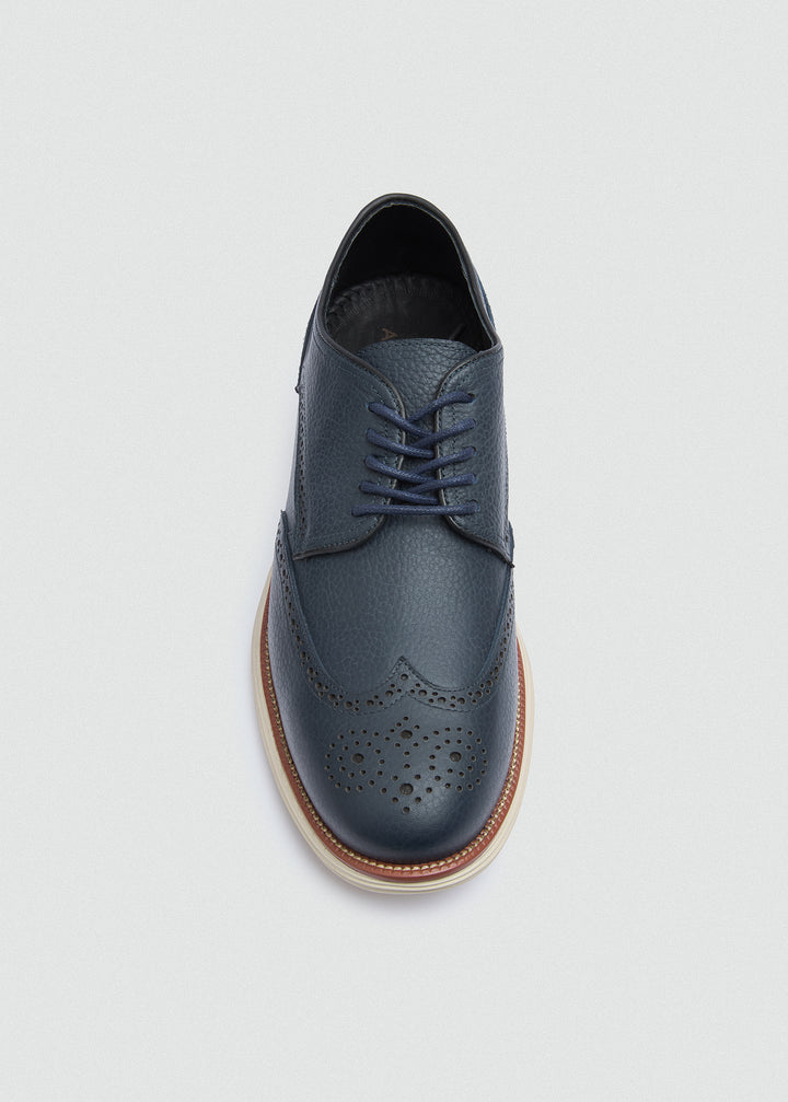Wingtip Brogue Derby - Textured Navy