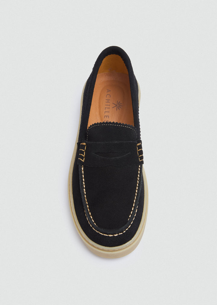 Espadrille Penny Loafer - Suede Navy Blue