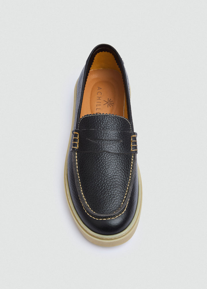 Espadrille Penny Loafer - Textured Black