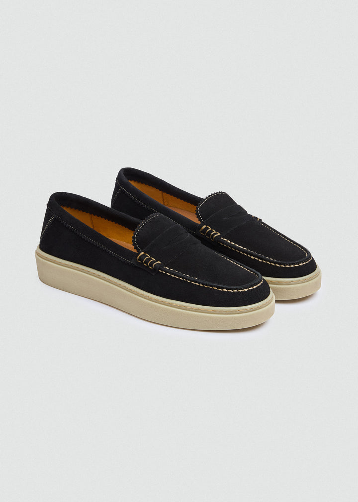 Espadrille Penny Loafer - Suede Navy Blue