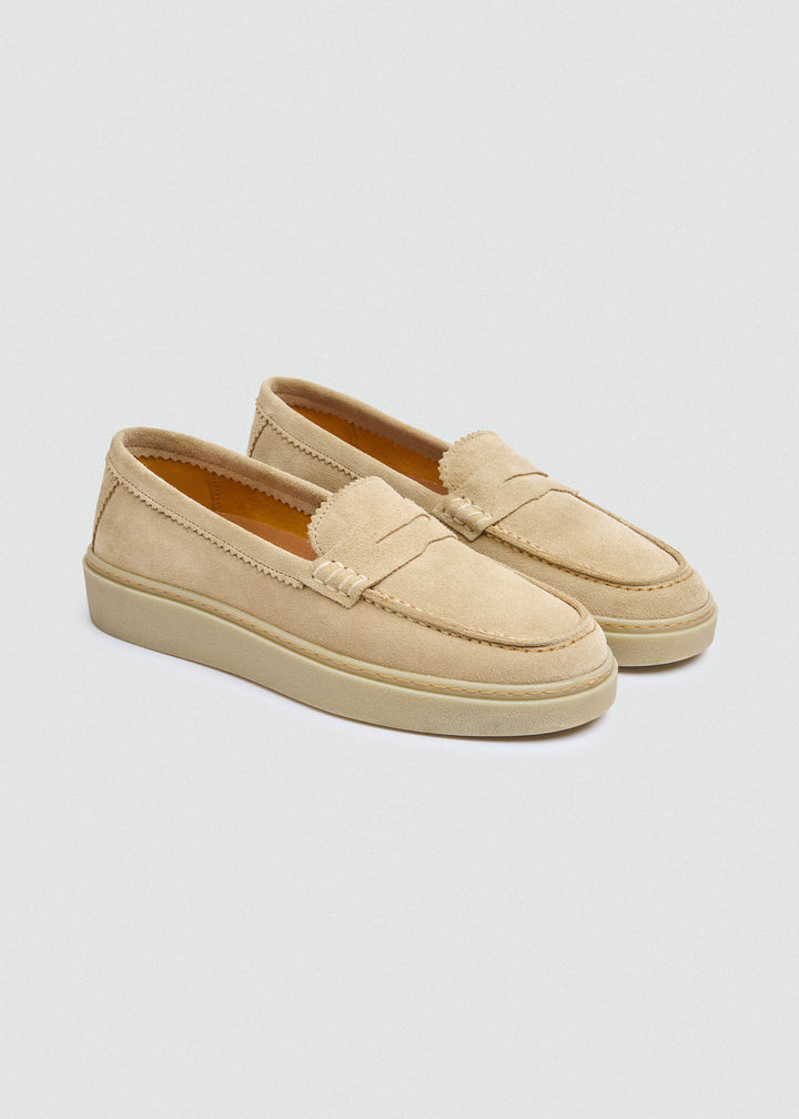 Espadrille Penny Loafer - Suede Beige