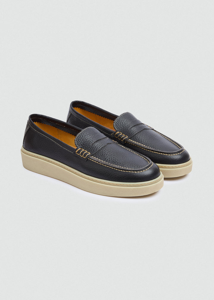 Espadrille Penny Loafer - Textured Black