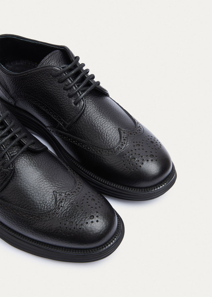 Wingtip Brogue Derby - Textured Black