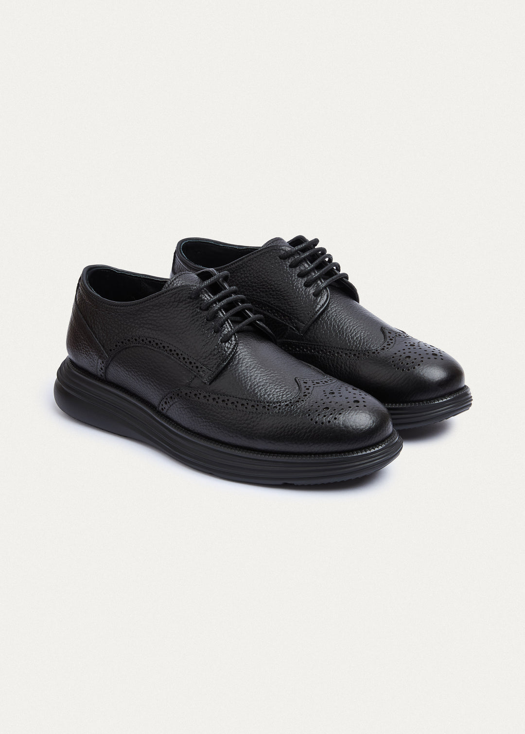 Wingtip Brogue Derby - Textured Black