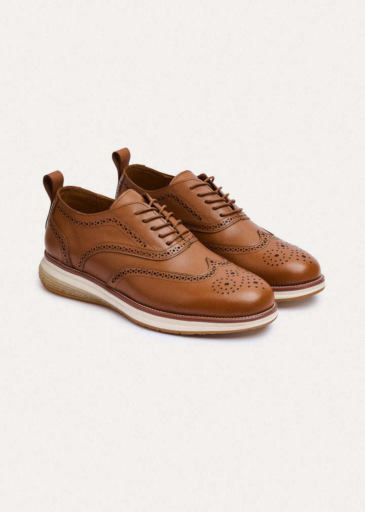 Wingtip Brogue Lace-Up - Tan