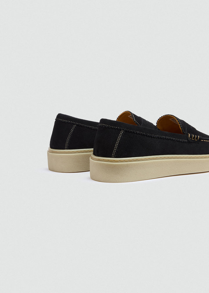 Espadrille Penny Loafer - Suede Navy Blue