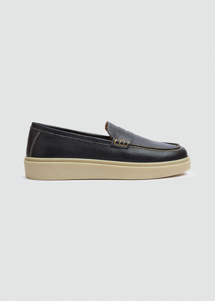 Espadrille Penny Loafer - Textured Black