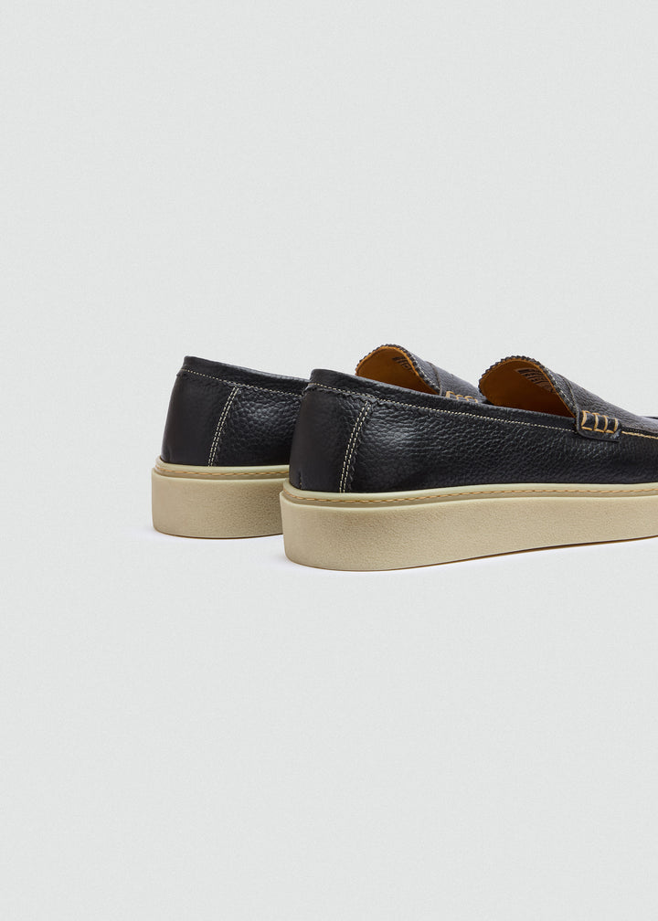 Espadrille Penny Loafer - Textured Black