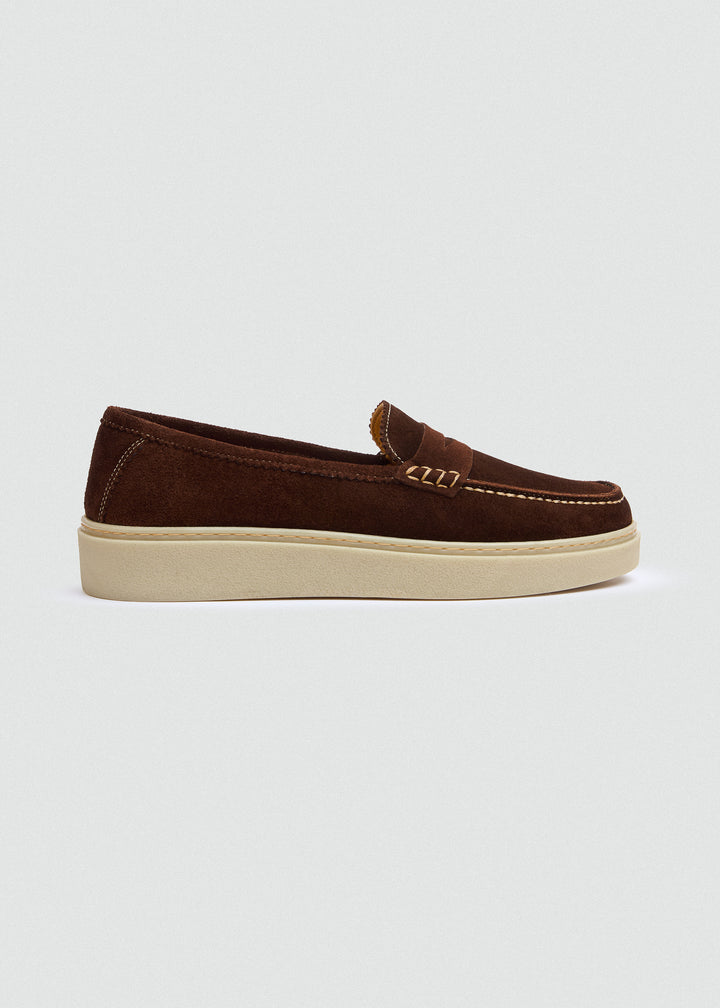 Espadrille Penny Loafer - Suede Brown