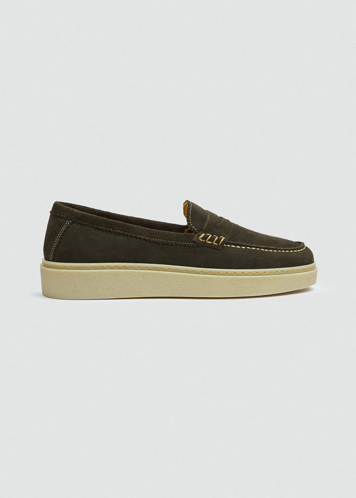 Espadrille Penny Loafer - Suede Olive