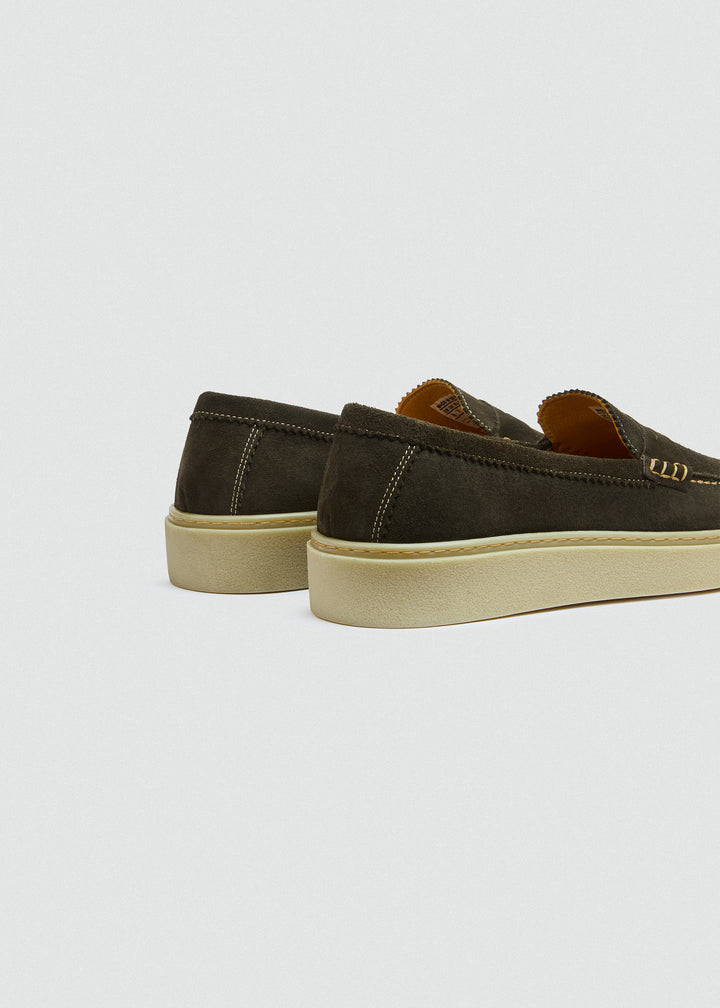 Espadrille Penny Loafer - Suede Olive
