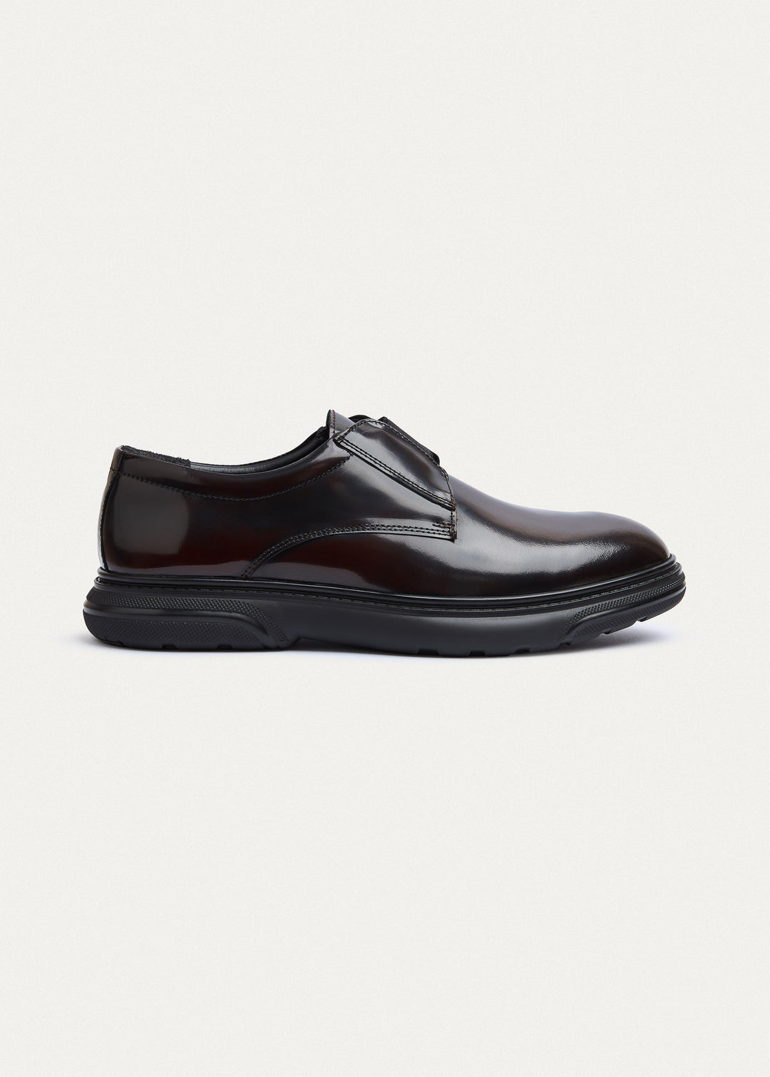 Smooth Leather Elastic Slip-On | Patent Brown