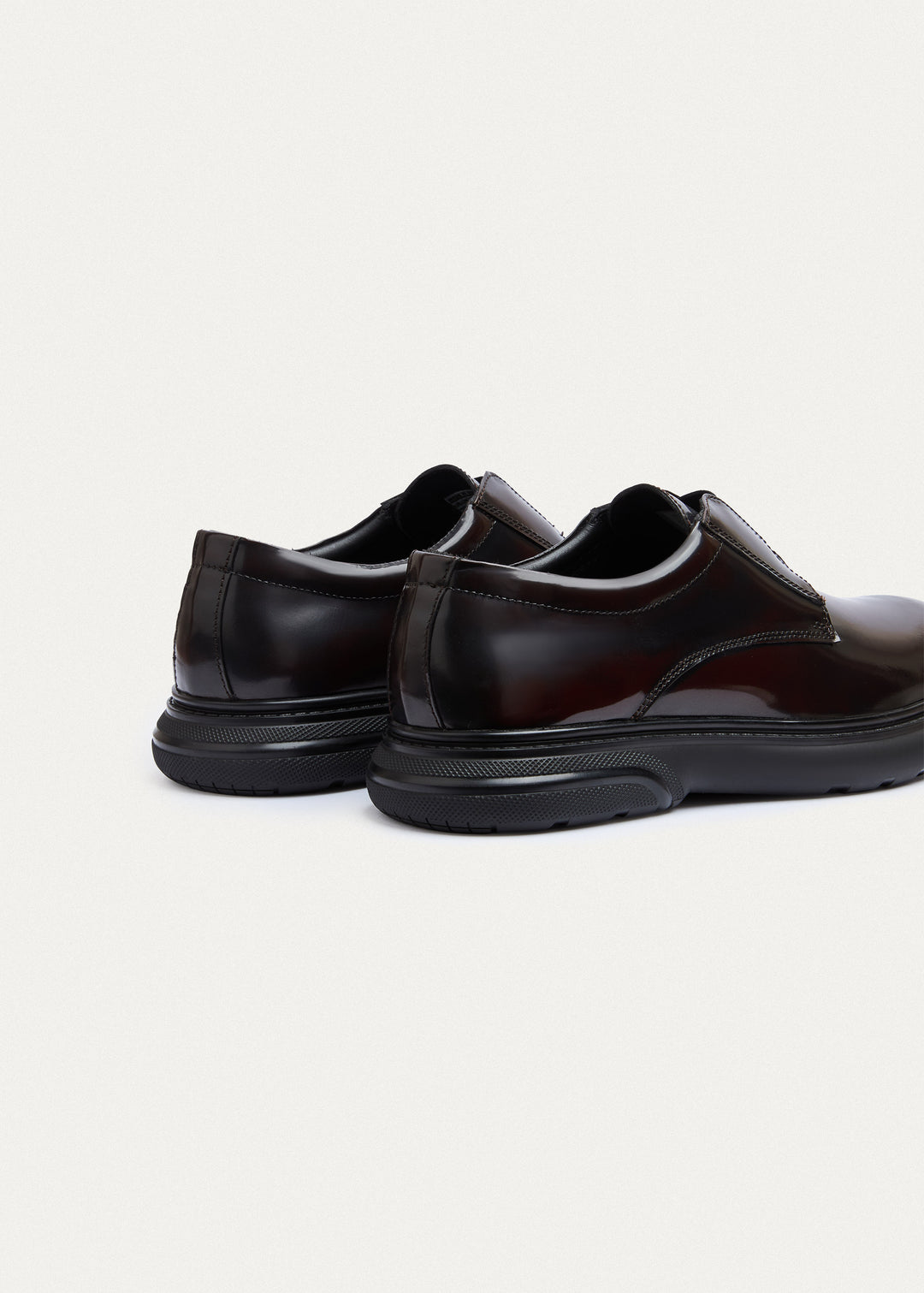 Smooth Leather Elastic Slip-On | Patent Brown