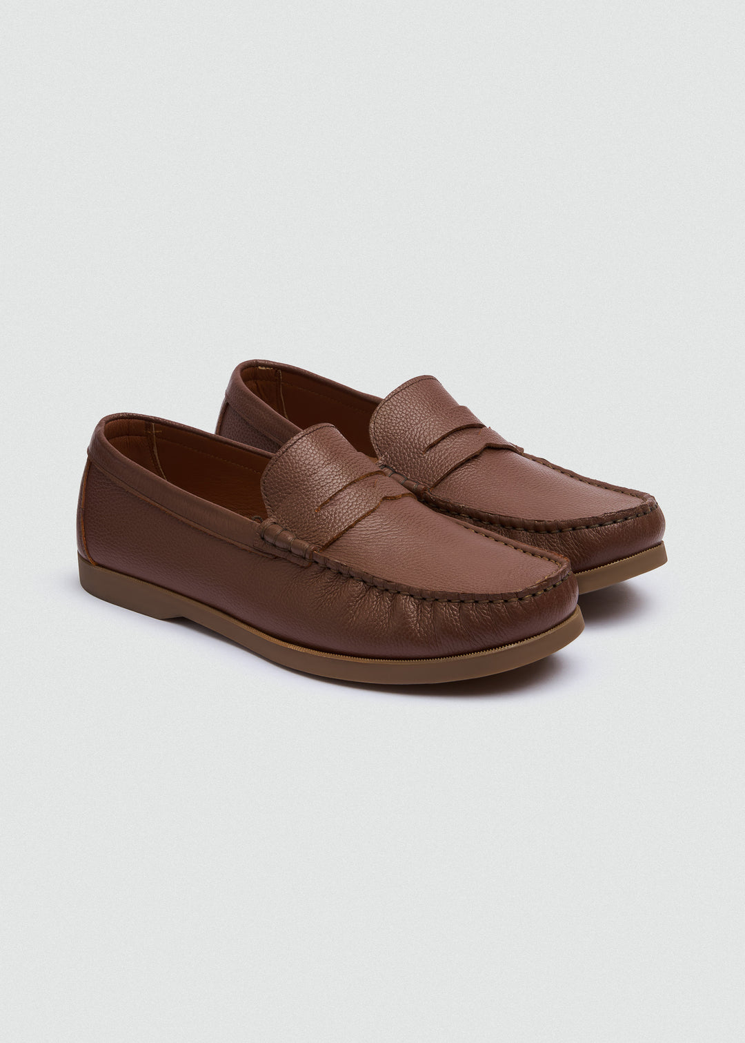 Slip-On Classic Boat Shoes - Textured Light Brown