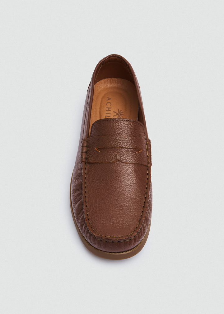 Slip-On Classic Boat Shoes - Textured Light Brown