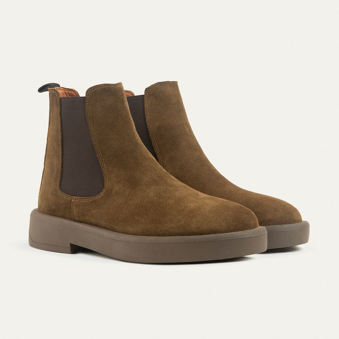 Rustic Luxe Chelsea Boots- Olive Brown