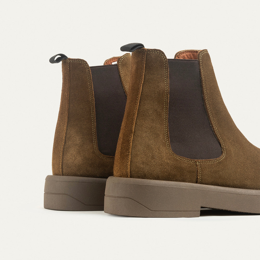 Rustic Luxe Chelsea Boots- Olive Brown