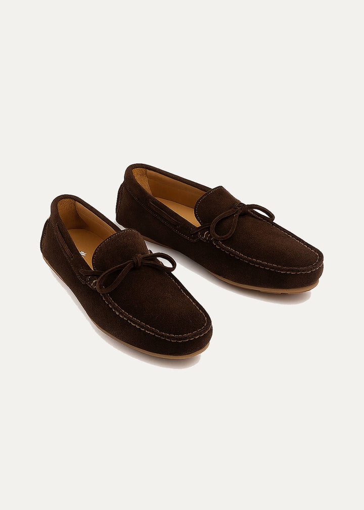 Achilles | Harbor Classic Men’s Leather Boat Shoes  - Suede Brown