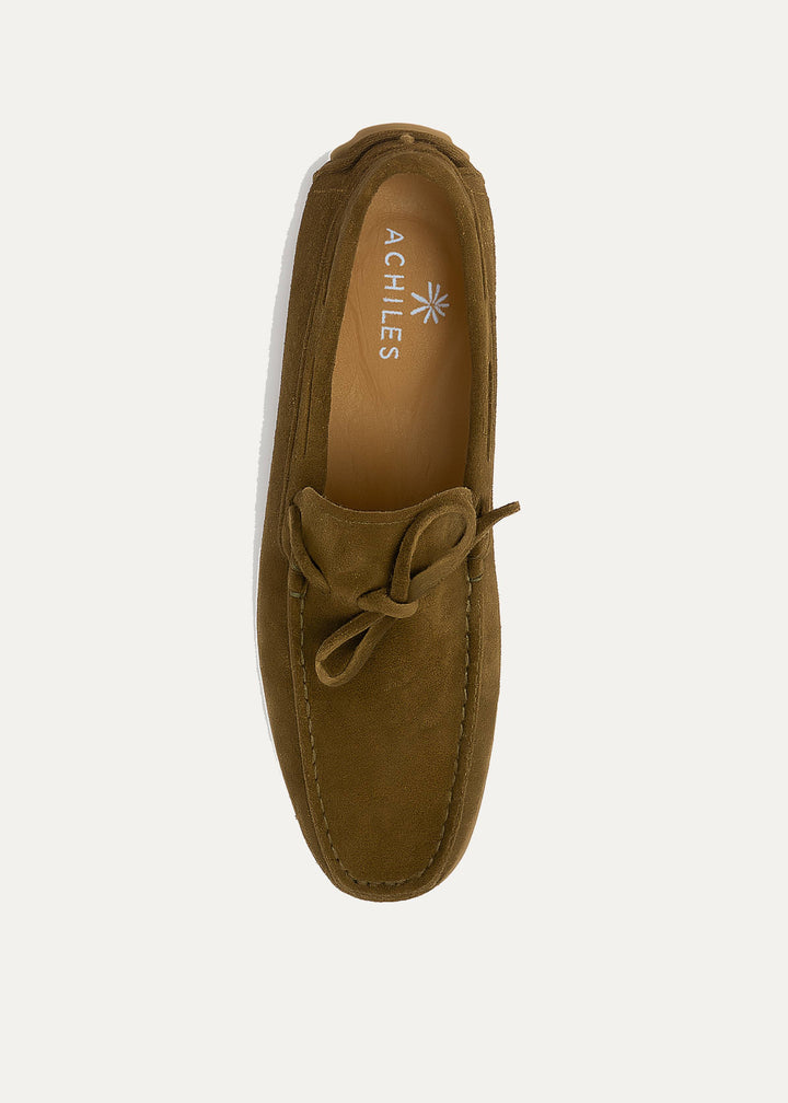 Harbor Classic Men’s Leather Boat Shoes | Suede Olive Brown