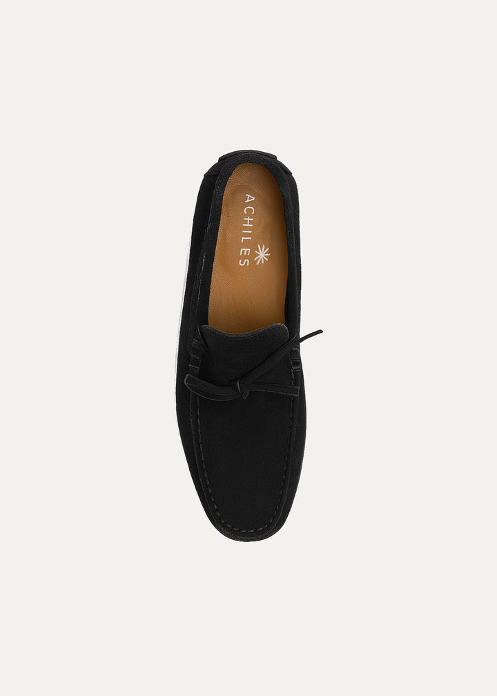 Harbor Classic Men’s Leather Boat Shoes | Suede Black